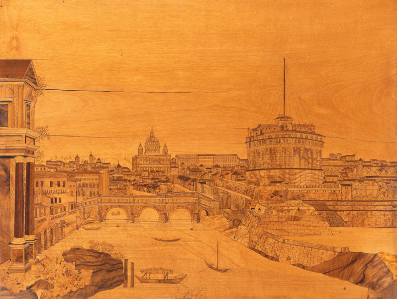 <b>Intarsienbild mit Rom-Ansicht</b>