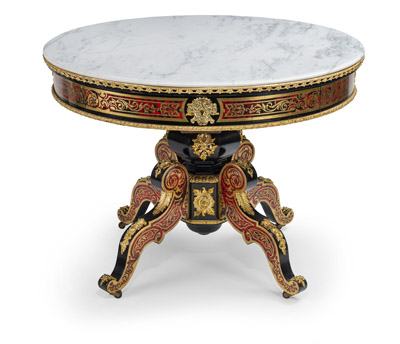 <b>A FINE BOULLE STYLE AND BRASS MOUNTED SALON TABLE</b>