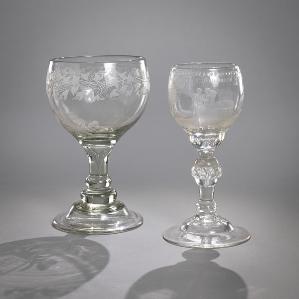 <b>TWO CUT GLASS GOBLETS</b>