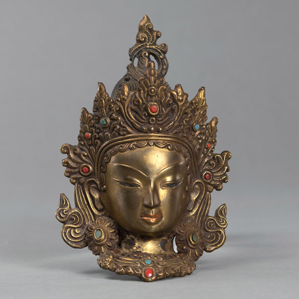 <b>Bronze-Kopf eines bekrönten Bodhisattva</b>
