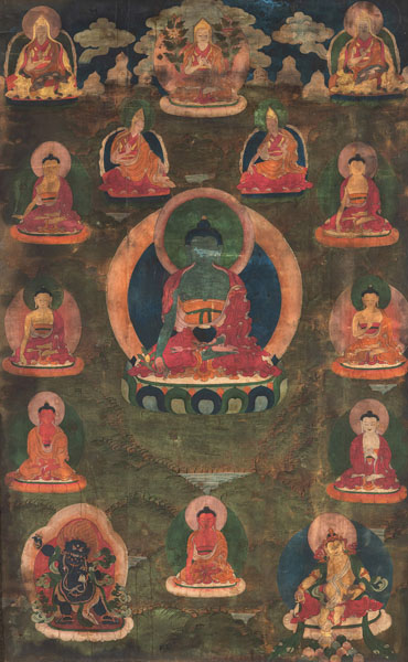 <b>A THANGKA OF BUDDHA SHAKYAMUNI AND A THANGKA OF SHAKYAMUNI UND AVALOKITESHVARA</b>