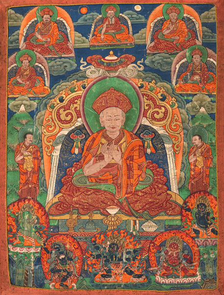 <b>A LINEAGE THANGKA FROM THE DRUKPA-KAGYU TRADITION IN BHUTAN</b>