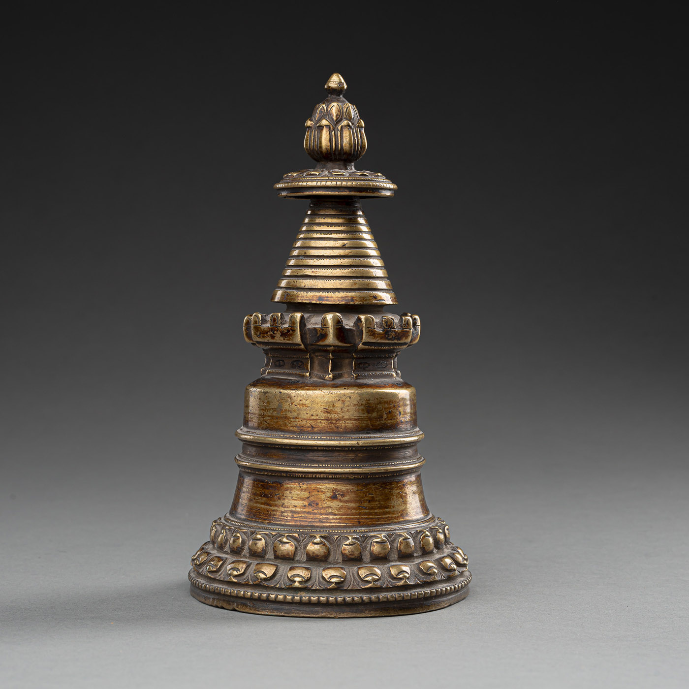 <b>TWO BRONZE STUPA</b>