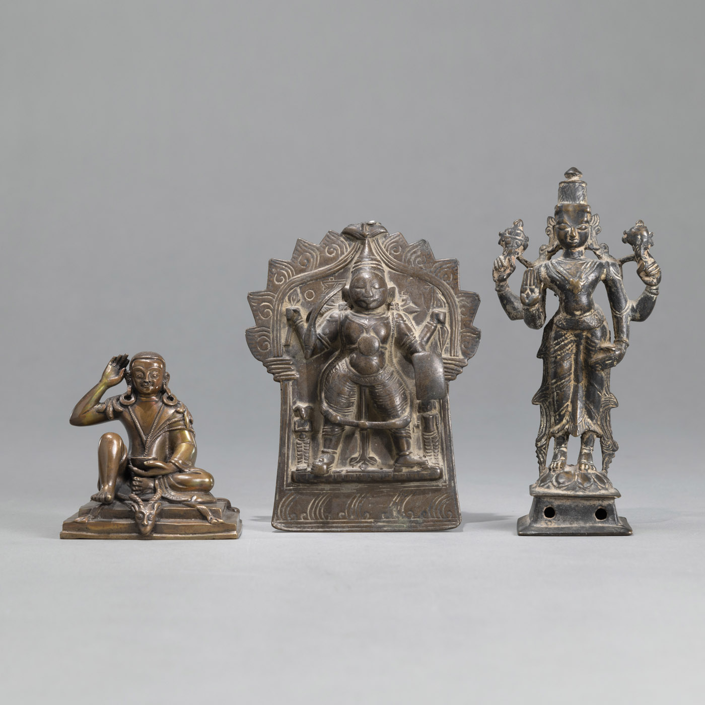 <b>A GROUP OF BRONZES, INCLUDING A FIGURE OF MILAREPA</b>
