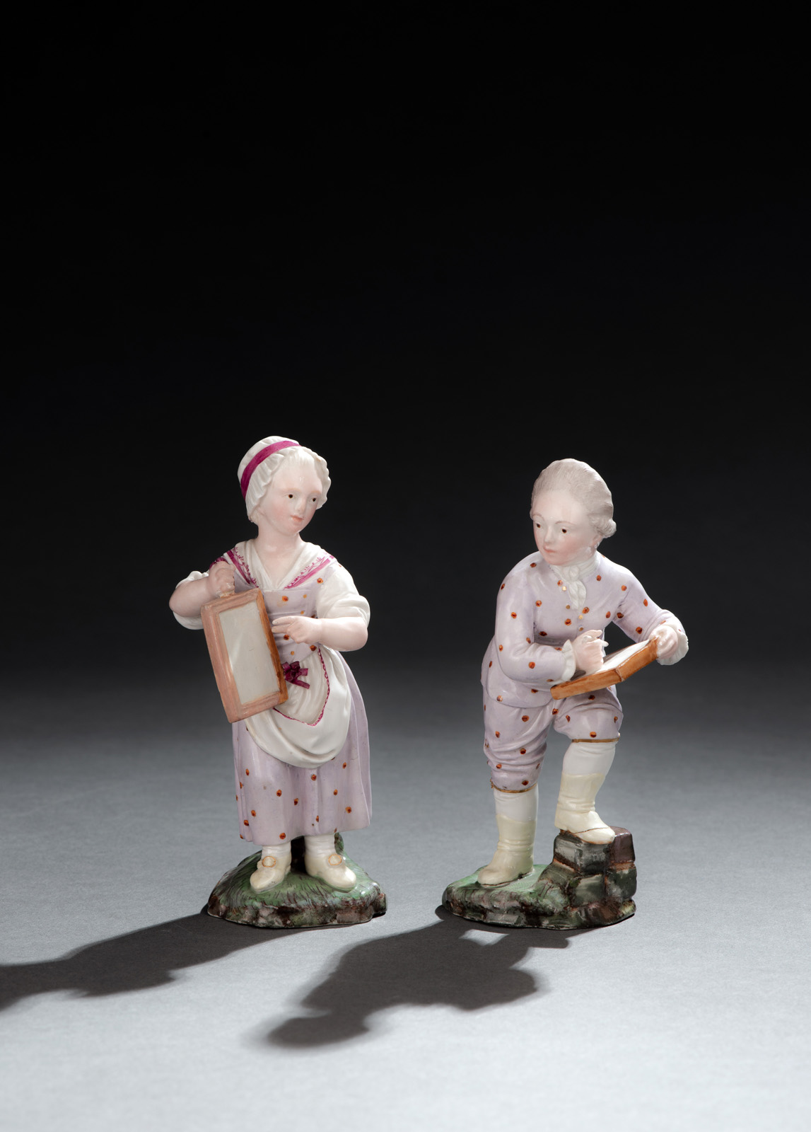 <b>TWO HOECHST FIGURES OF A BOY AND GIRL AS DRAFTSMEN</b>