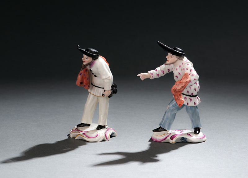 <b>TWO FRANKENTHAL PORCELAIN FIGURES OF THE COMMEDIA DELL'ARTE</b>