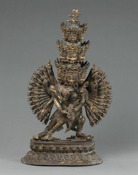 <b>A LARGE BRONZE FIGURE OF HEVAJRA IN YAB-YUM WITH HIS CONSORT</b>