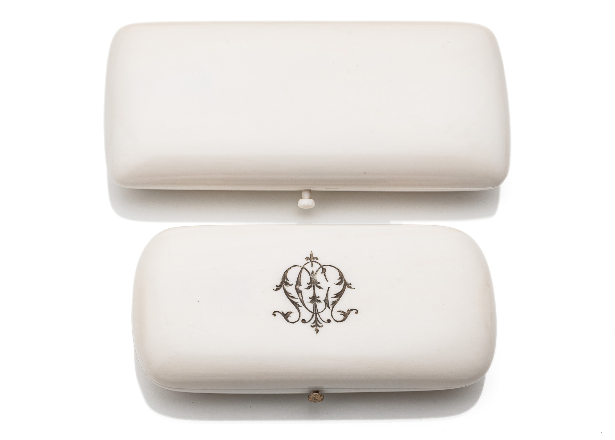<b>TWO FRENCH COMPOSITE SEWING CASES</b>