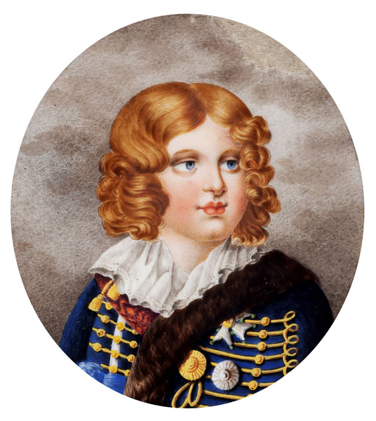 <b>A PORCELAIN PLAQUE - PORTRAIT OF NAPOLEON II AS CHILD</b>