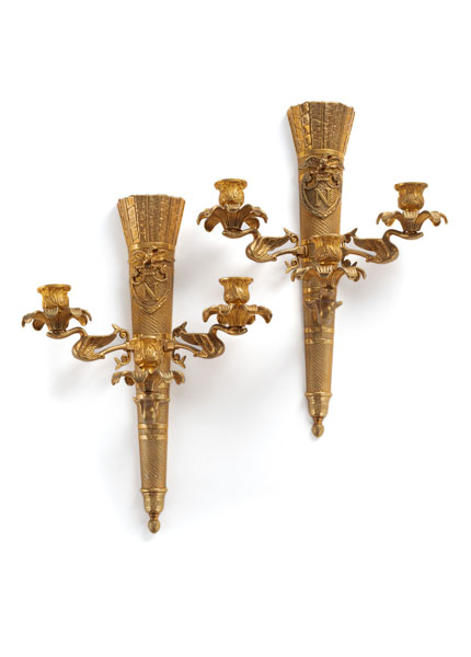 <b>Paar dekorative Wandappliken mit Napoleon-Monogramm</b>