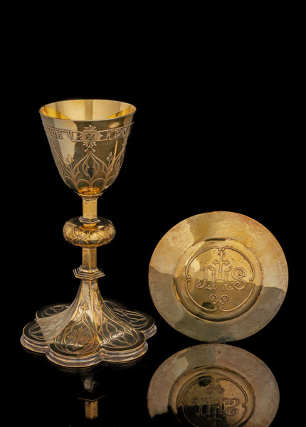 <b>A FRENCH SILVERGILT CHALICE WITH PANTEN</b>