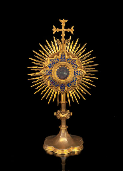 <b>A LARGE PARTIAL ENAMELLED GOTHIC STYLE RADIANT MONSTRANCE</b>