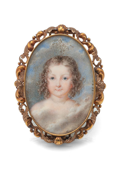 <b>A PORTRAIT MINIATURE OF A LITTLE GIRL WITH WHITE DRESS</b>
