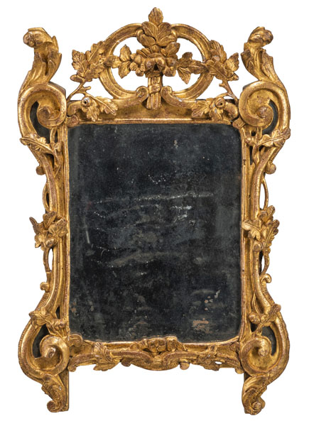 <b>A LOUIS XV CARVED AND GILTWOOD MIRROR</b>