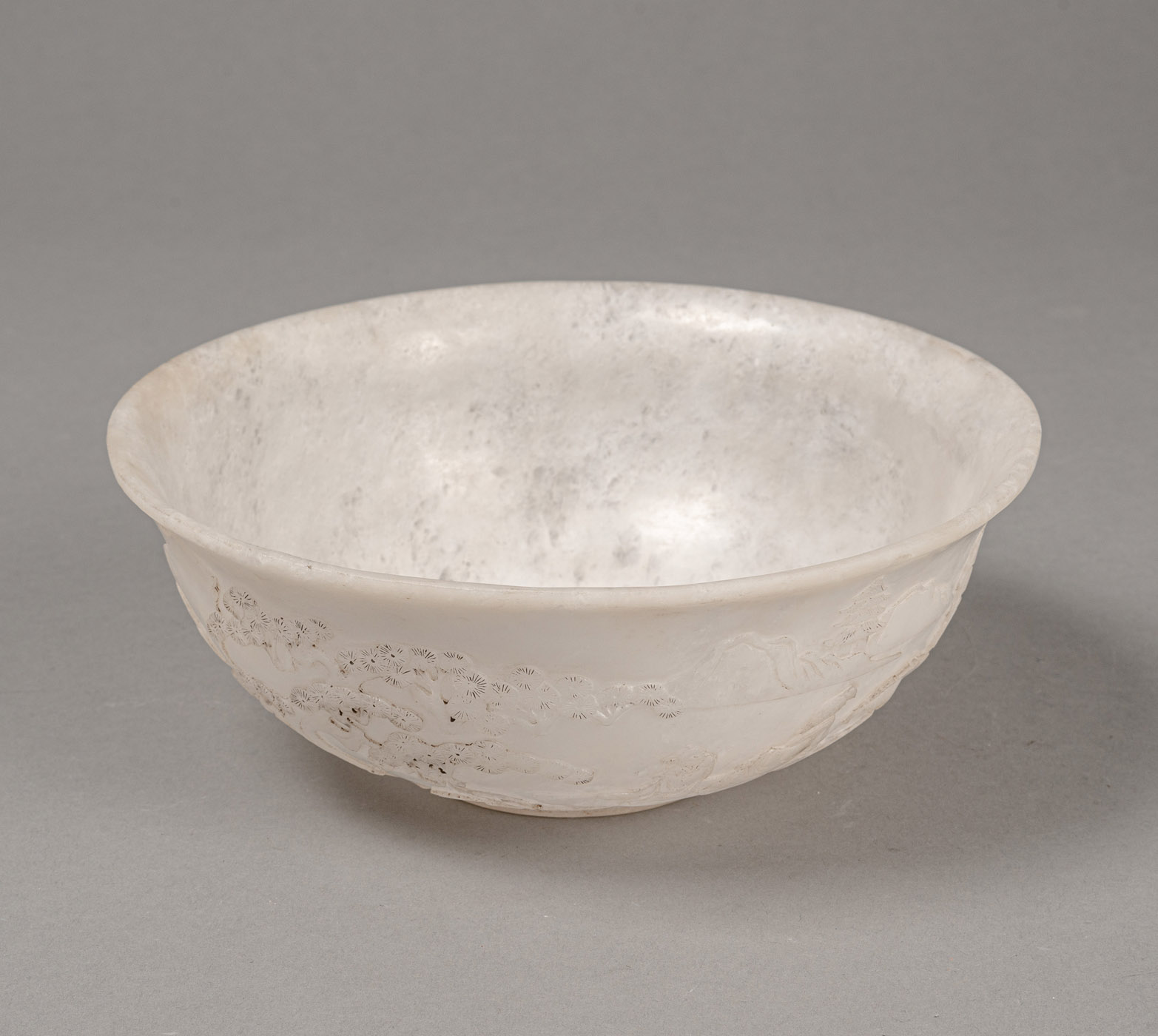 <b>A LARGE INSCRIBED 'SCHOLAR UNDER PINE' JADE BOWL</b>