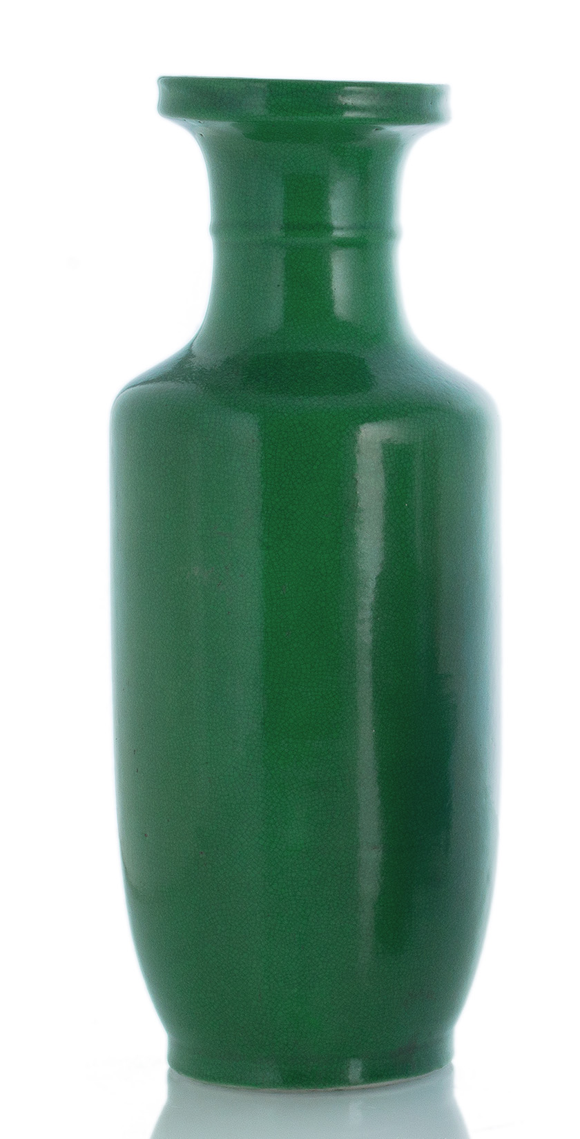 <b>Smaragd-grüne Rouleau-Vase aus Porzellan</b>