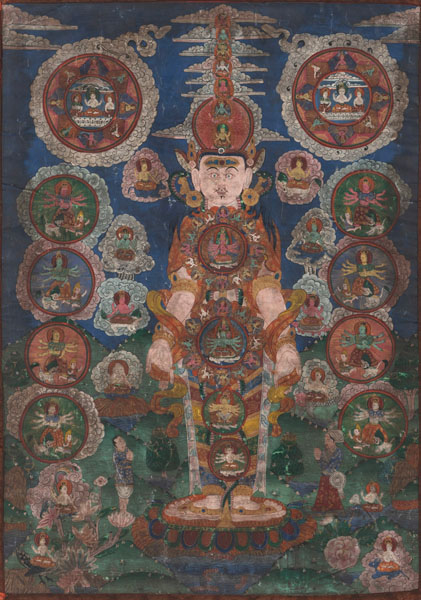 <b>Thangka mit Loka Purusha Cosmic Man</b>