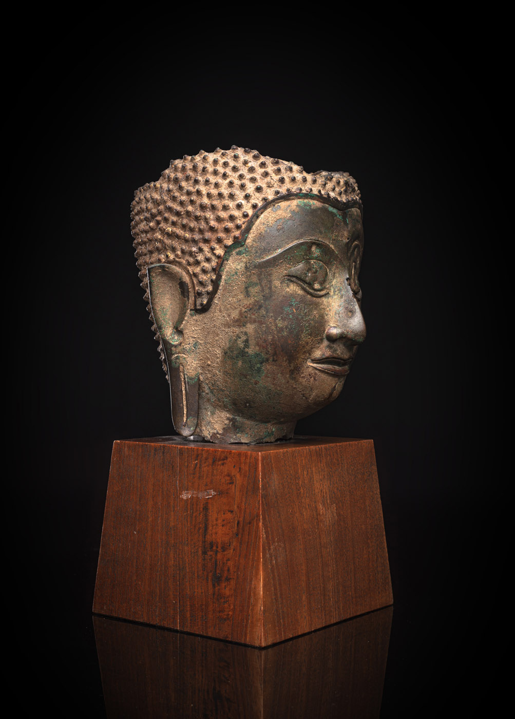 <b>Kopf des Buddha Shakyamuni aus Bronze</b>