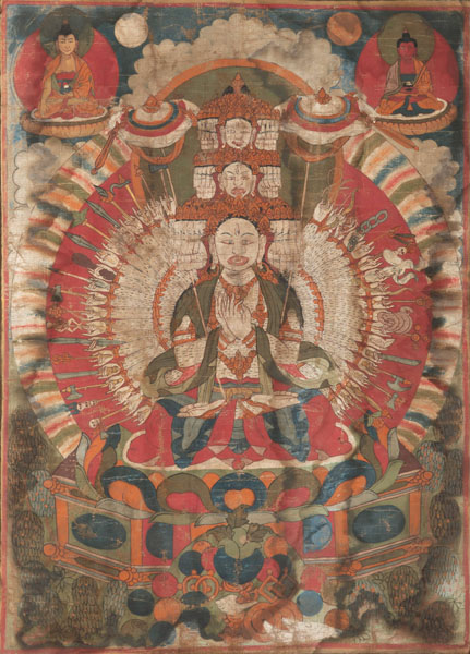 <b>A RARE THANGKA OF USHNISASITATAPATRA</b>