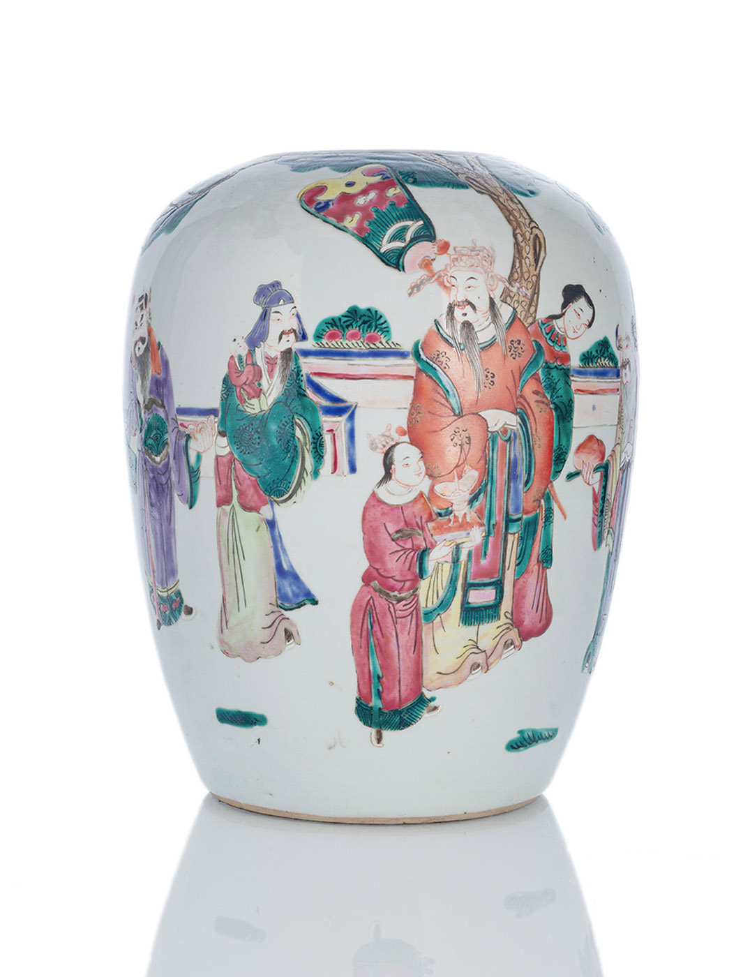 <b>'Famille rose'-Vase aus Porzellan mit 'Sanxing'-Dekor</b>