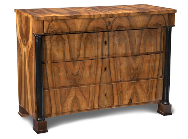 <b>A PARCIAL EBONIZED WALNUT BIEDERMEIER COMMODE</b> <b>A PARCIAL EBONIZED WALNUT BIEDERMEIER COMMODE</b>