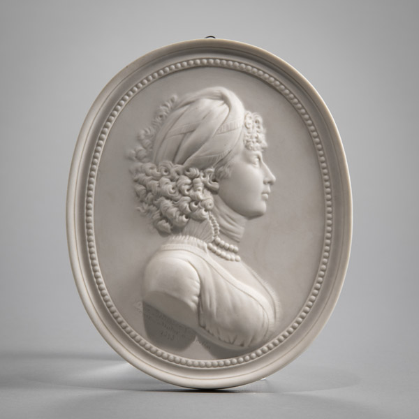 <b>A KPM BERLIN BISCUIT PORCELAIN PLAQUE WITH QUEEN LUISE OF PRUSSIA</b>