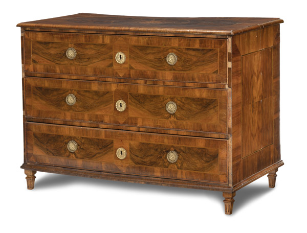 <b>A LOUIS XVI MARQUETRIED WALNUT COMMODE</b> <b>A LOUIS XVI MARQUETRIED WALNUT COMMODE</b>