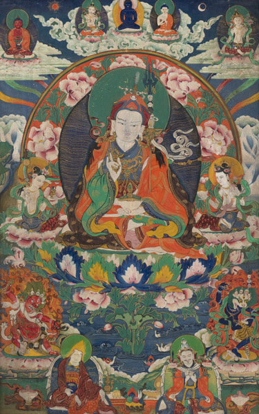 <b>Thangka auf Holzgrund mit Darstellung des Padmasambhava</b>