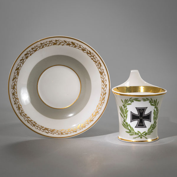 <b>A KPM PORCELAIN CUP WITH IRON CROSS</b>