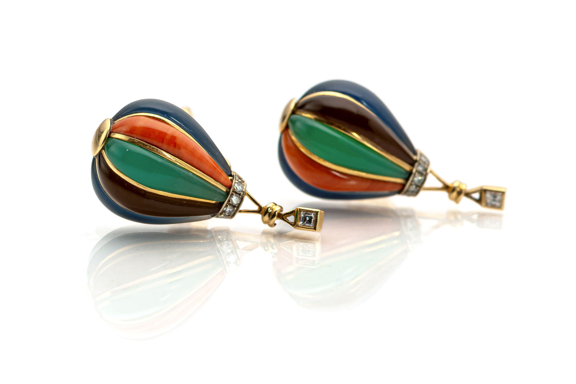 <b>A PAIR OF HOT AIR BALLOON SHAPED EAR CLIPS</b>