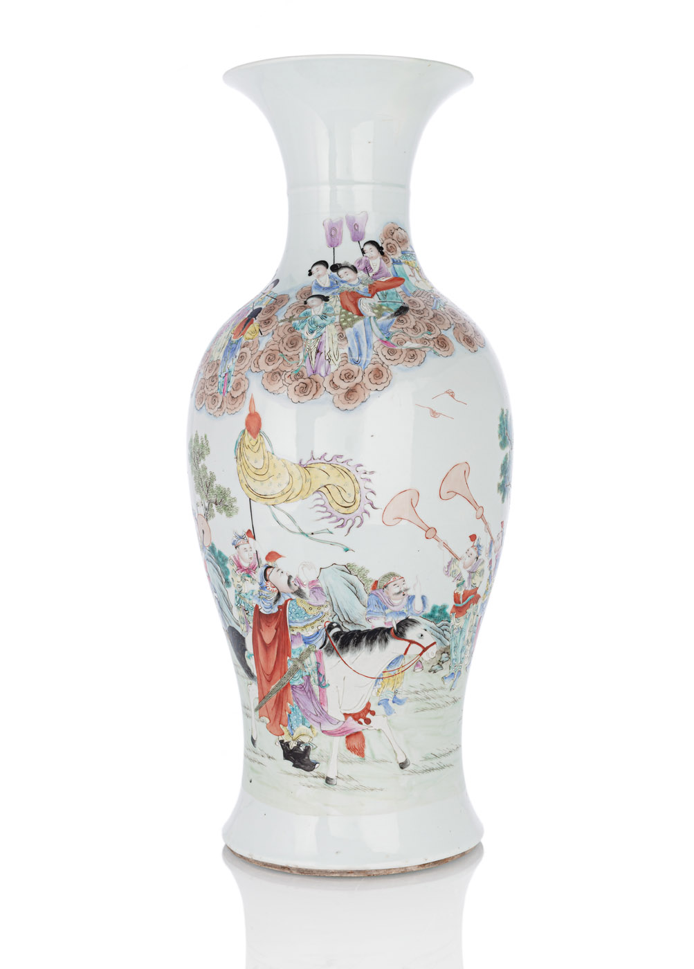 <b>A 'FAMILLE ROSE' FIGURAL PORCELAIN VASE</b>