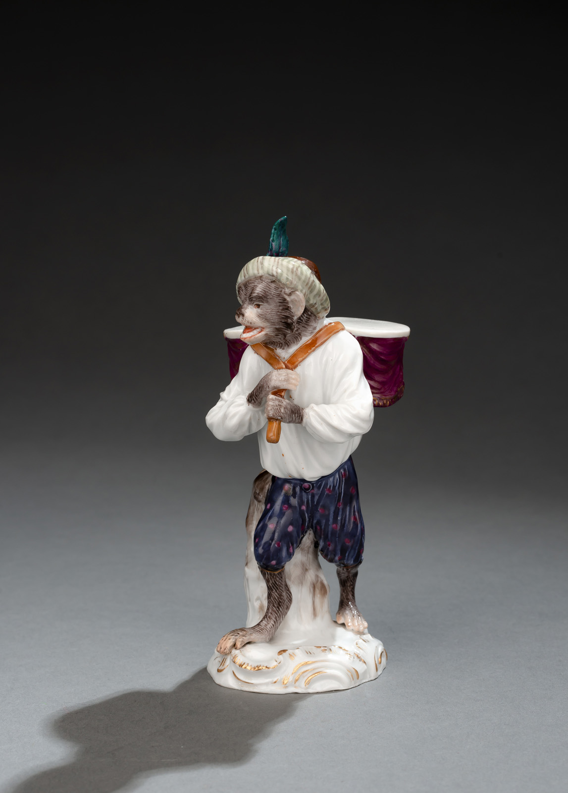 <b>A MEISSEN MONKEY WITH DRUMS</b>
