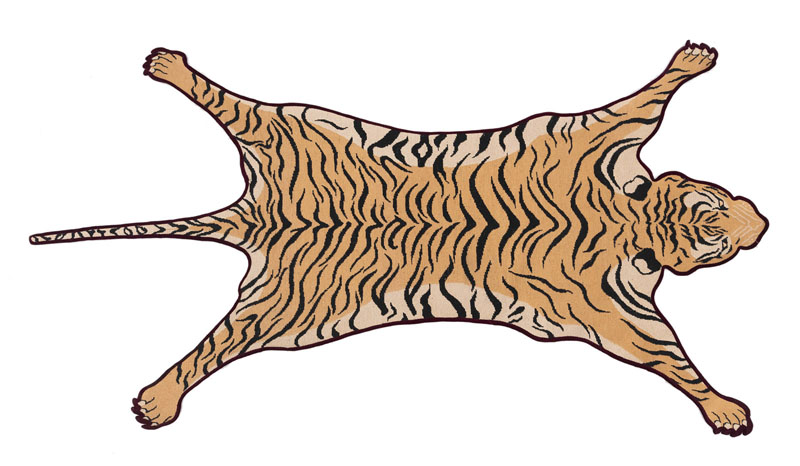 <b>Teppich in Form eines Tigerfells</b>