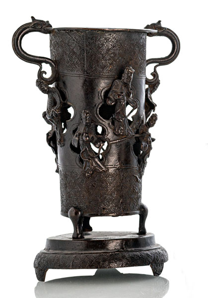 <b>Pinselhalter aus Bronze mit den acht daoistischen Unsterblichen</b>