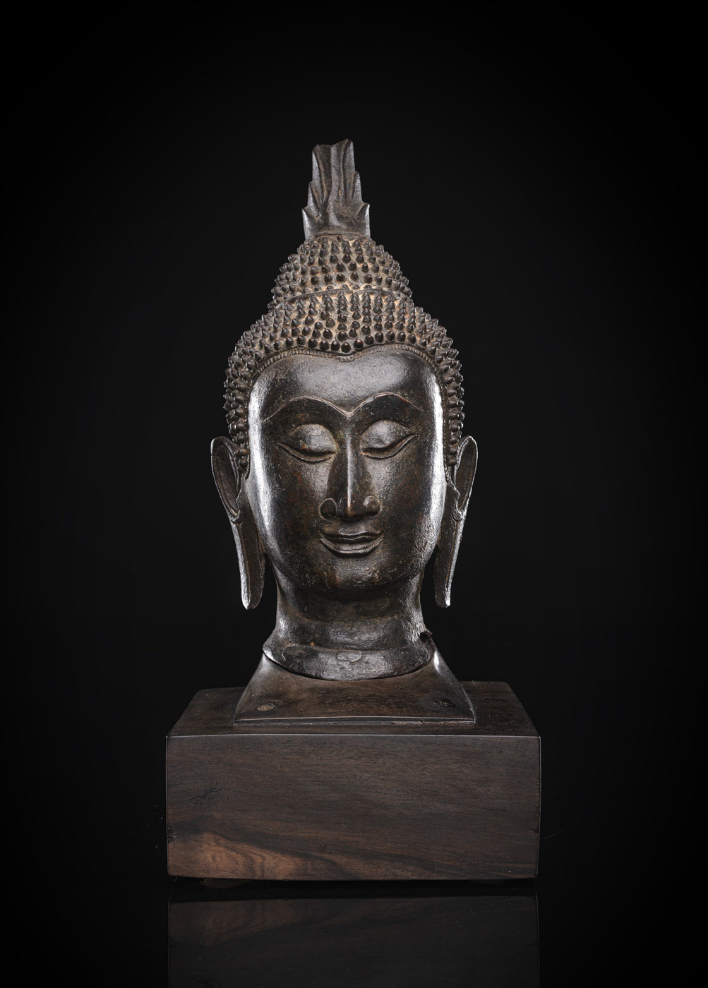 <b>Kopf des Buddha Shakyamuni aus Bronze</b>