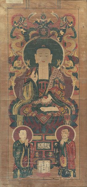 <b>Anonyme Malerei des Buddha Shakyamuni in Begleitung von Ananda und Kashyapa</b>
