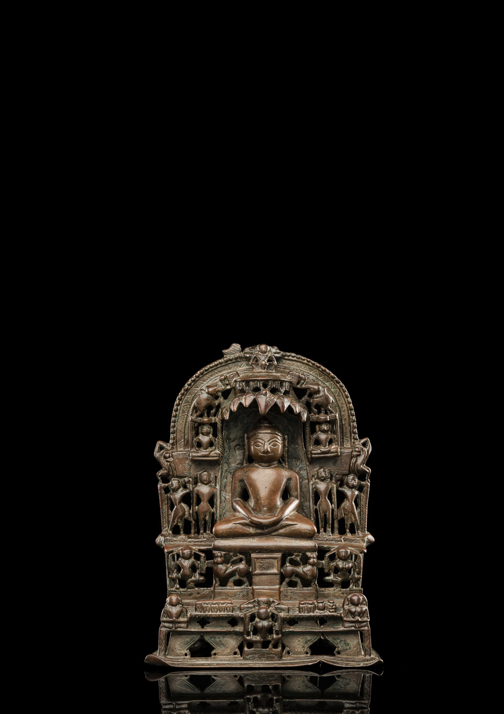 <b>Altar des Jain Thirtankara aus Bronze mit Inschrift auf der Rückseite</b>