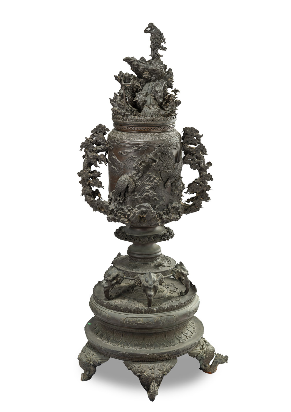 <b>AN EXTRAORDINARY AND LARGE BRONZE VASE</b>