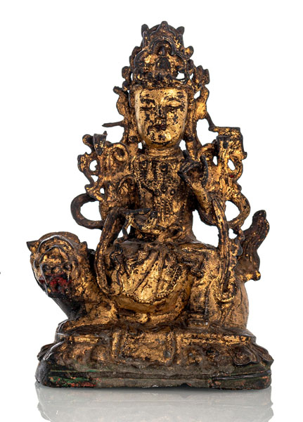<b>Bronze des Manjushri auf einem Löwen sitzend</b>