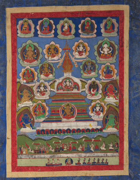 <b>Thangka mit Darstellung einer Stupa</b>