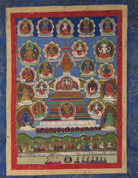<b>Thangka mit Darstellung einer Stupa</b>
