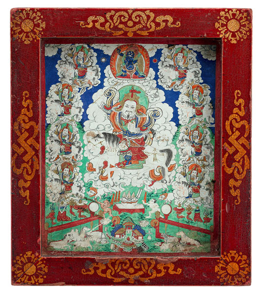 <b>Die neun Dralha-Brüder - Gungarvaa / „Kangdzä“ - Opfergaben-Thangka</b>