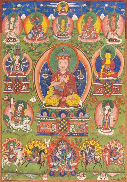 <b>Darstellungen eines Lama und Gottheiten aus der Bon-Tradition</b>