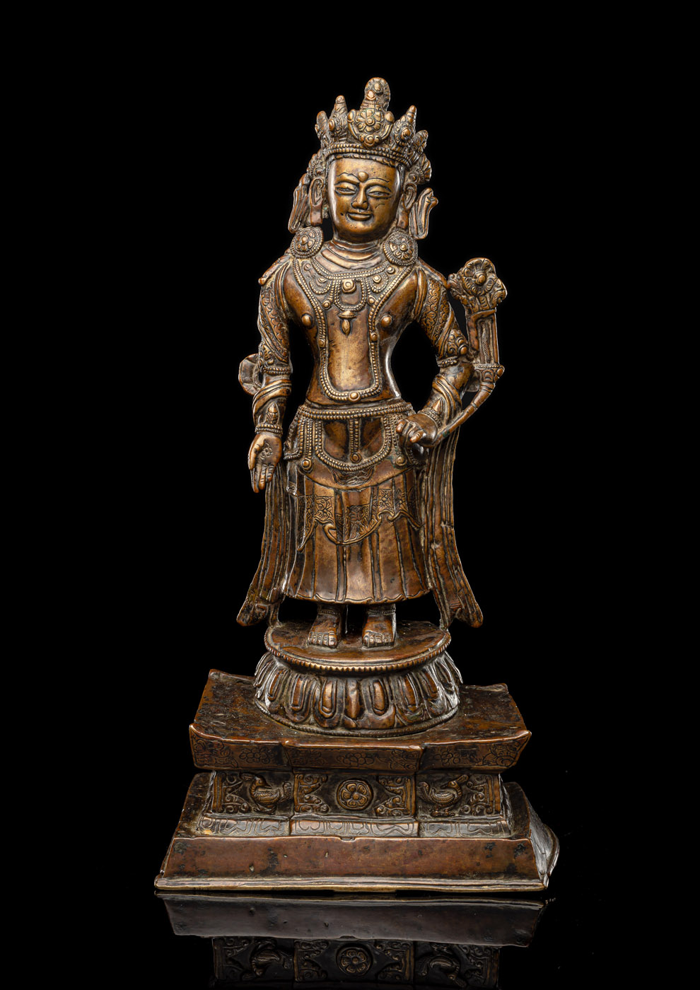 <b>Seltene Bronze des stehenden Avalokiteshvara</b>