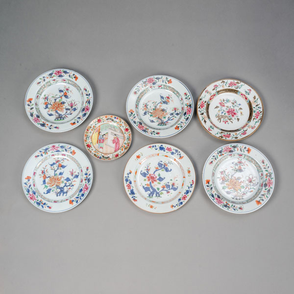 <b>SEVEN EXPORT PORCELAIN DISHES</b>