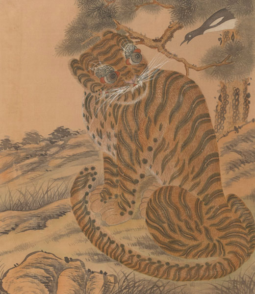 <b>Malerei eines Tigers mit Elster</b>