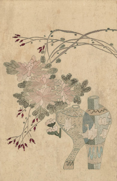 <b>A FLORAL AND ANTIQUITIES SILK EMBROIDERY</b>