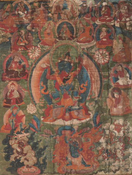 <b>Thangka mit Darstellung des Vajradhara in yab-yum</b>