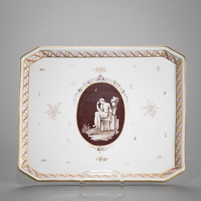 <b>A NEOCLASSICAL STYLE PORCELAIN TRAY</b>