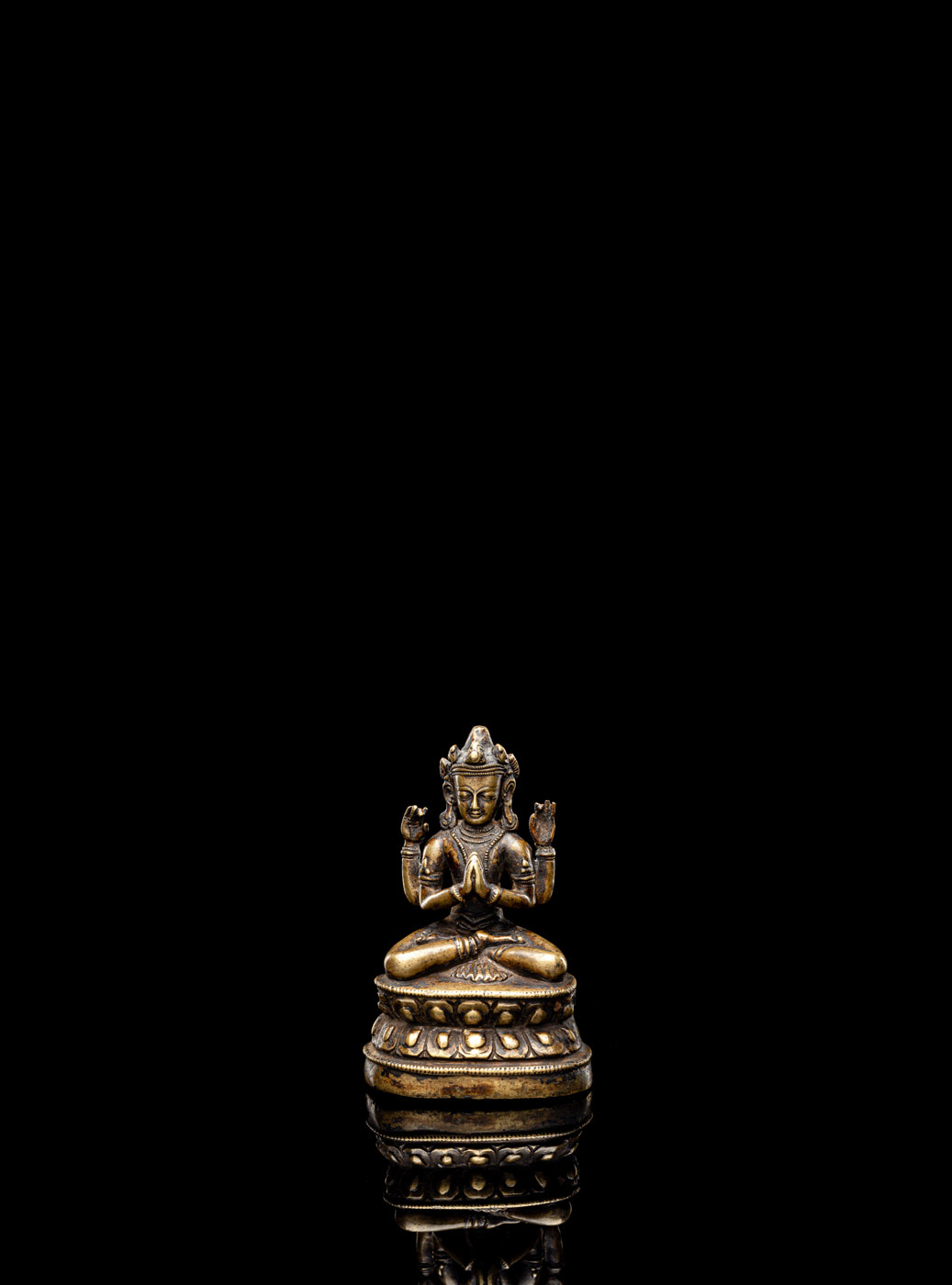 <b>A BRONZE FIGURE OF SADAKSHARILOKESHVARA</b>